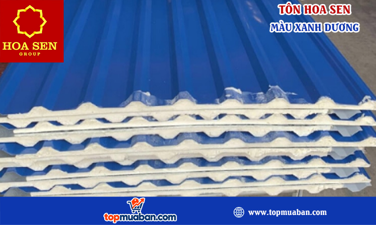 Tôn hoa sen màu xanh dương