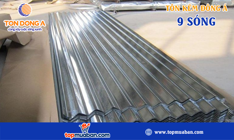 Tôn kẽm đông á 9 sóng